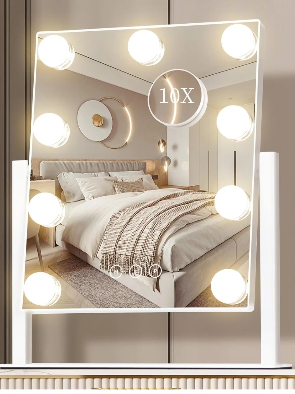 Vanity Hollywood LED Lighted Mirror in White